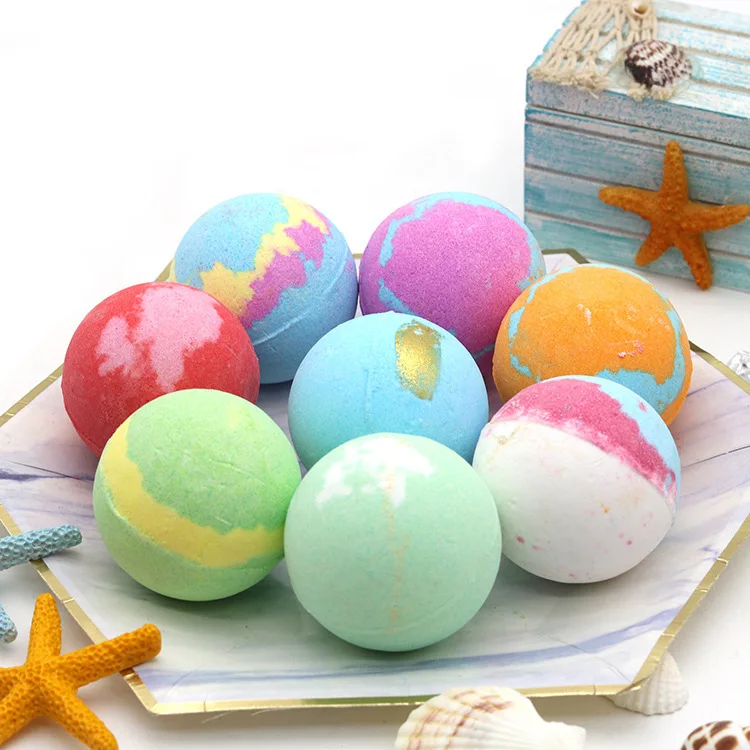 Rainbow Bath Bombs Bombe De Bain Natural Dry Flowers Skin Care Essential Oil Bathbombs Bath Fizzer Rich Bubbles Shower Steamers