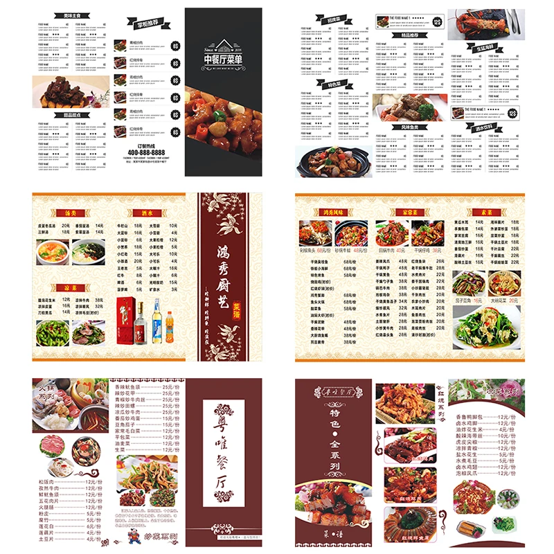 XINYIN Custom Your Design Drawing Booklet Food Drink Menu Foil Flyer Printer