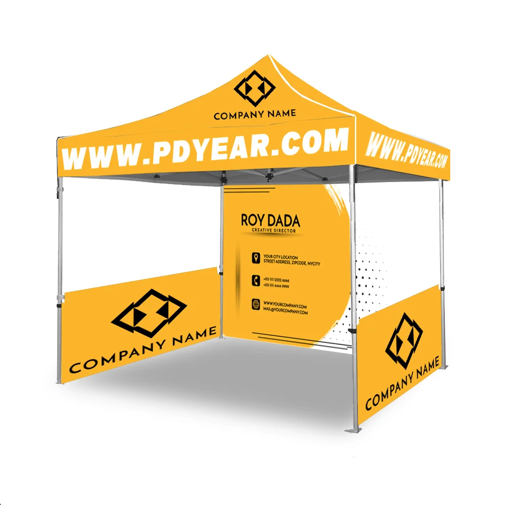 Outdoor 10x10ft 3x3m Waterproof Custom Printing Aluminum Folding Gazebo Pop Up Canopy Tent for Trade Show Event