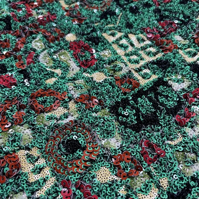 embroidery fabrics 3D wholesale floral sequin tulle Italian style  luxury fabrics for  design dress