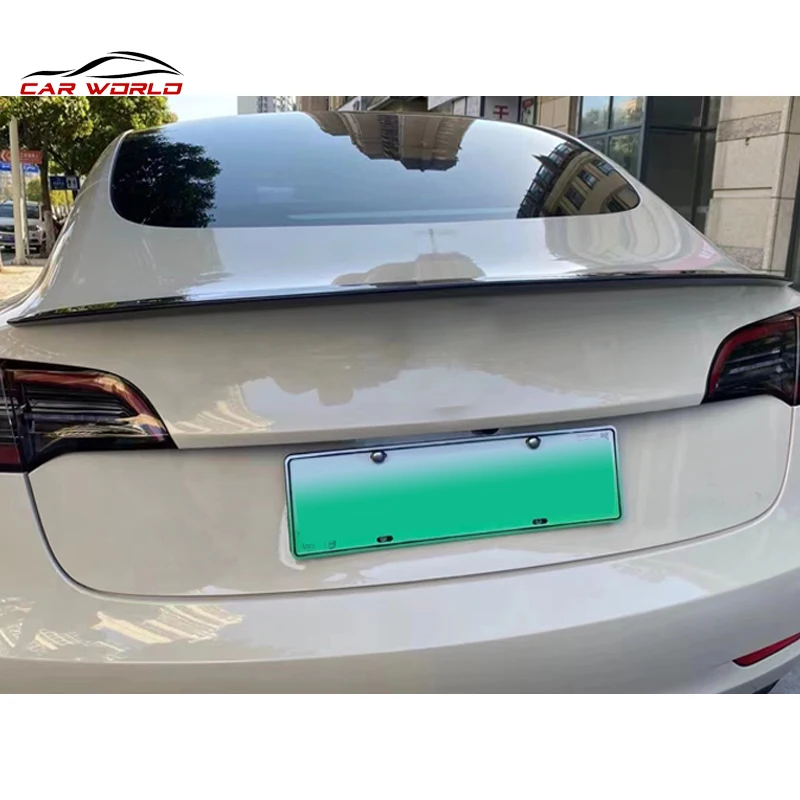 Rear Spoiler For Tesla Model 3 2020 2021 2022 Real Carbon Fiber Diffuser Decoration Fixed Tail Wing Back Trunk Auto Part