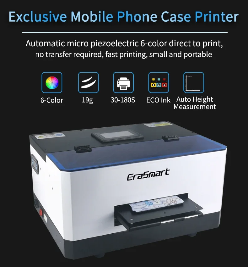 Hot Selling A5 UV Mini Printer  A5 UV Printer for  Phone Case  USB PVC Card Printer 6 Color CISS system with Software