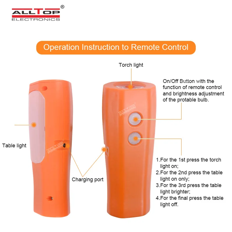 ALLTOP Manufacturers Direct Long Lighting Led Rechargeable Bulbs Camping Solar Emergency Light