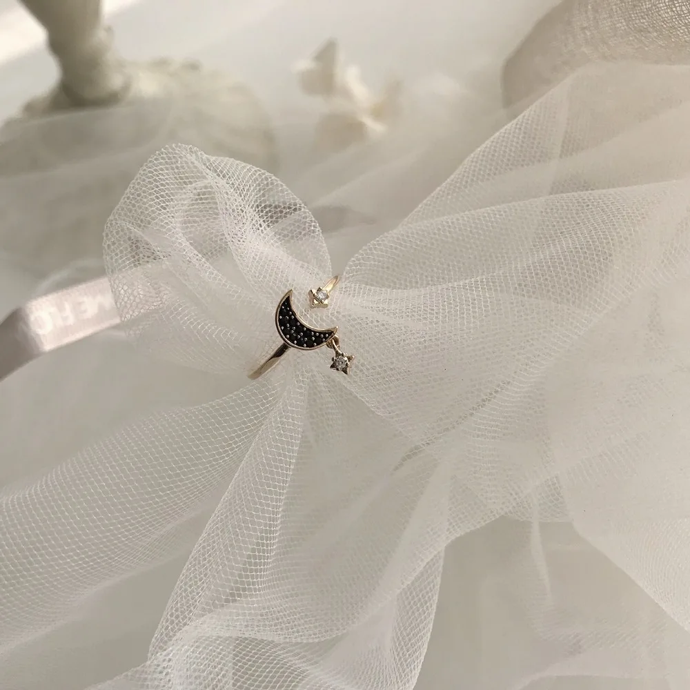 
Mysterious Moon Female Ring Gift For Girls Jewelry Swarovski 