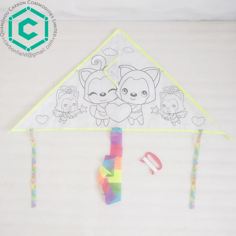 Panama market 1 black color lovely fox printing outdoor chilren flying kites