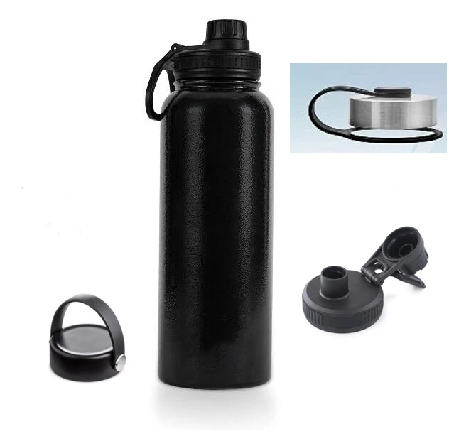 32 oz Stainless Steel Vacuum Wide Mouth Water Flask with Leakproof Lid Standard Metal Canteen with Wide Rotating Handle for Cam