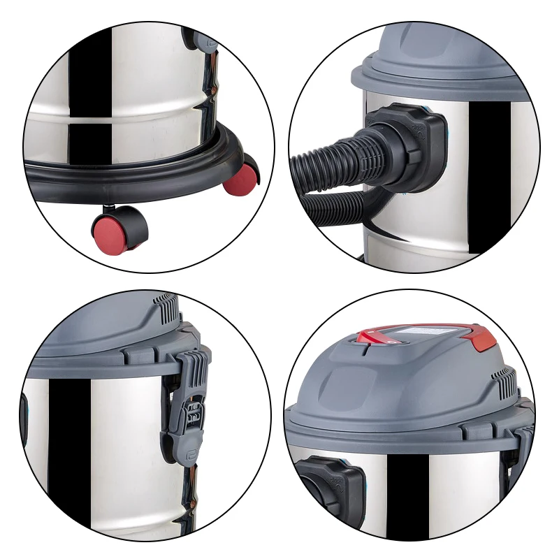 JIENUO Wet & Dry Industrial Vacuum Cleaner 15L Stainless Steel Tank Workshop VAC with Blower Garage & Workshop JN302-15L