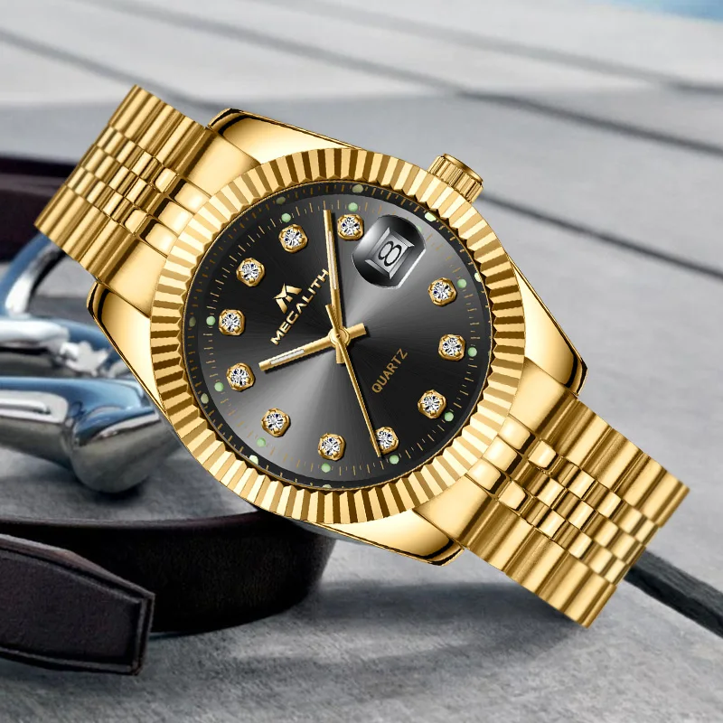  Relogio Masculino Magelith Analog Fashion Design Gold Customizable Brand Logo Copy Men Quartz