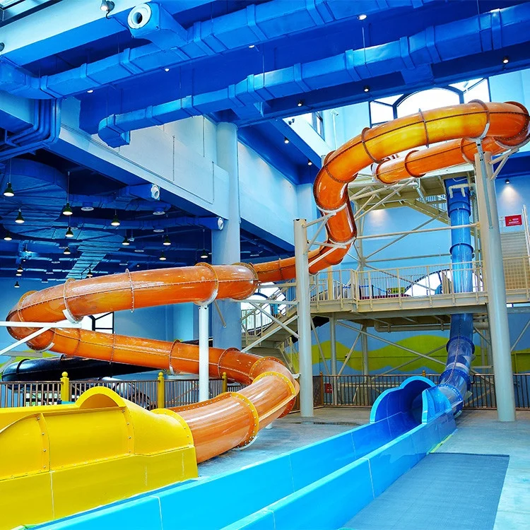 High quality fiberglass water park slides for sale spiral slide equipment manufacture
