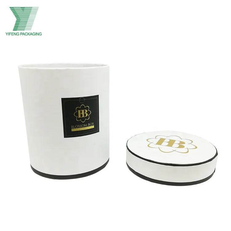 Hat Round Packaging Hard Paper Round Flower Gift Paper Boxes Flower Boxes With Ribbon Handle