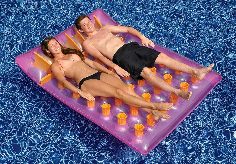 
Double inflatable swimming pool lounger air bed mattress 