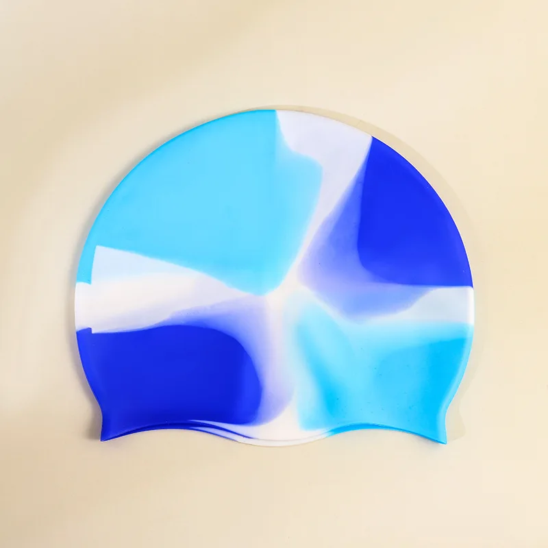 Small MOQ Fast Dispatch Custom Printed Funny Logo 55g Silicone Adult Swimming Caps