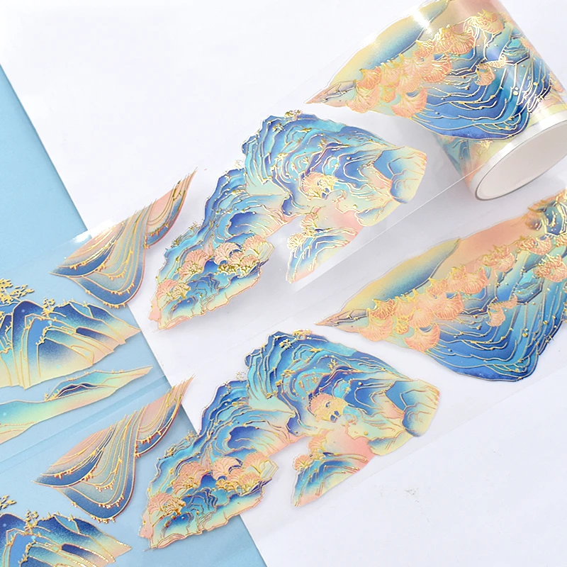 China factory custom holographic PET clear CMYK printing transparent washi tapes