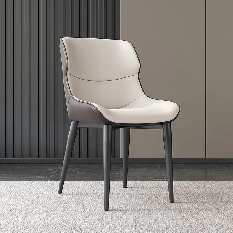 Nordic modern light luxury fashion comfortable leather dining chair for home