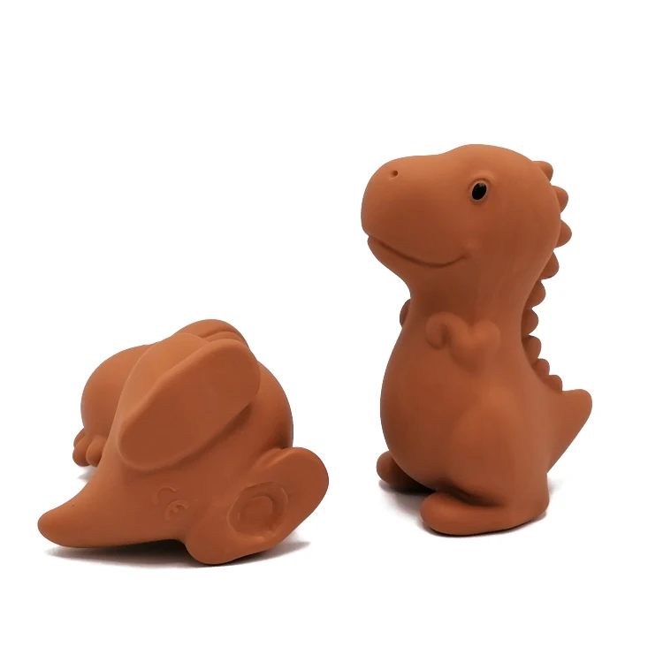Dinosaur Teether Soother Bath Toy Made From 100% Natural Hevea Rubber For Soothing Babies Sore Gums