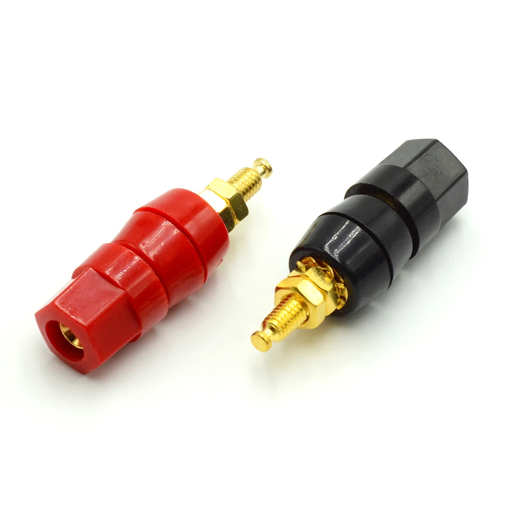 Terminals Red Black Connector Amplifier Terminal Binding Post Banana Speaker Plug Jack Adapter Socket