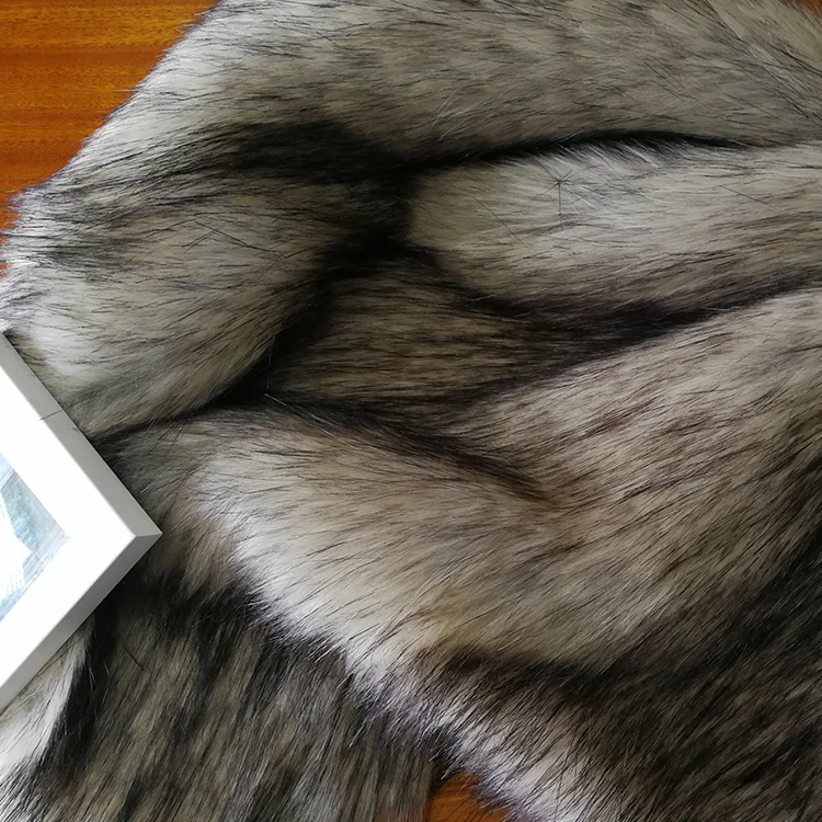 Дешевая напечатанная на заказ Полиакриловая длинная ворсовая ткань из искусственного лисьего меха для одежды и подушек