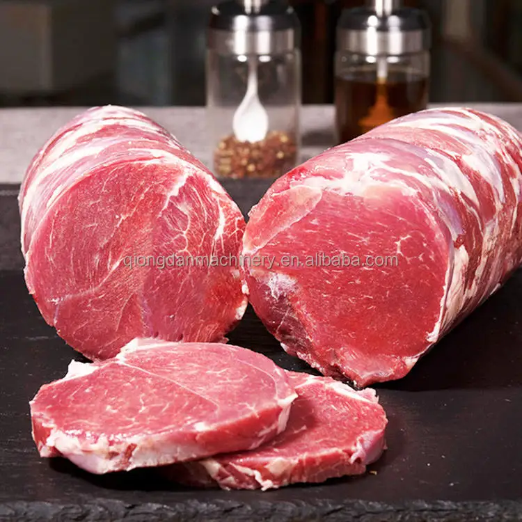  Synthetic meat steak mutton beef pork roll frozen block forming machine filling press and packing clipper
