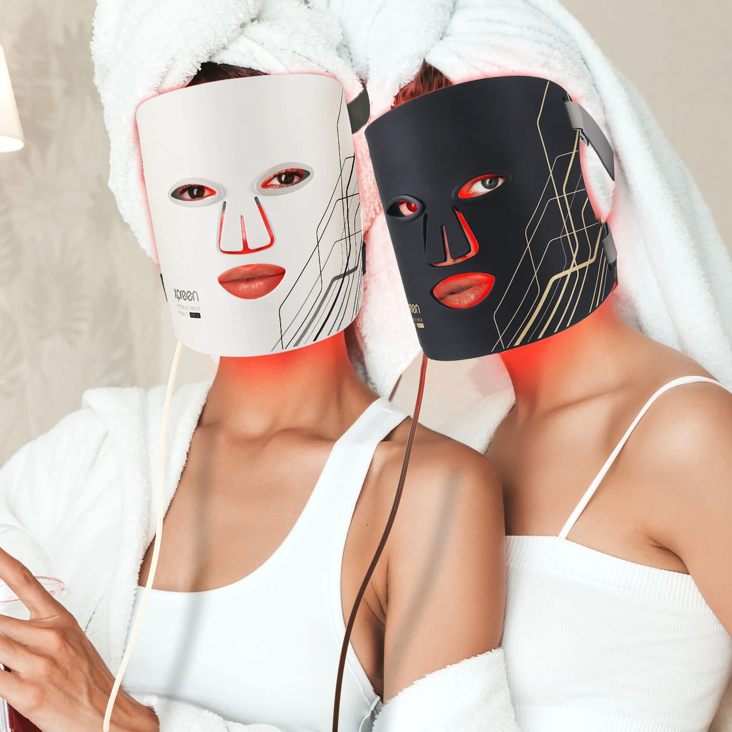 2024 Best LED Face Masks Blue Red Light Therapy For Powerful Anti-ageing Made by Silicone Material