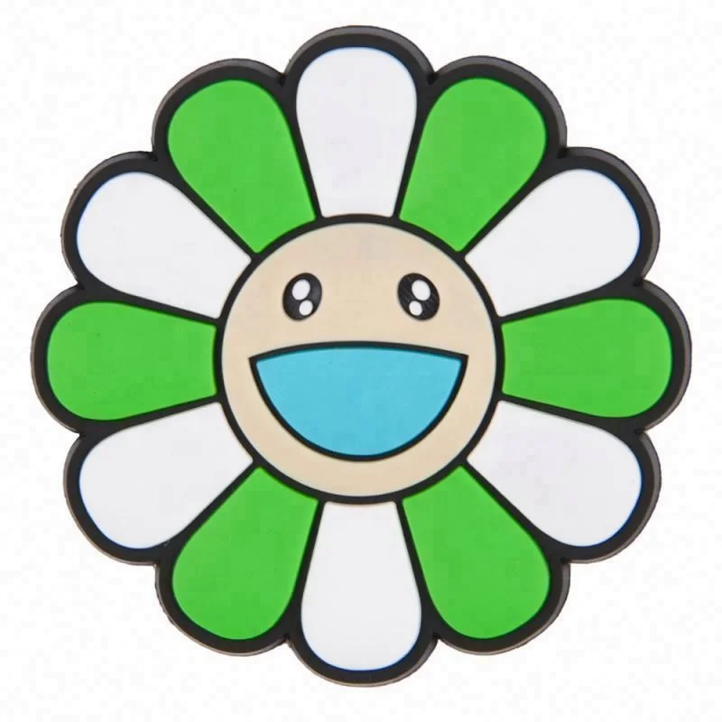 QY OME cartoon PVC rubber murakami Shoe Charms Accessories buttons for kids Shoe Decoration Accessories sunflower shoe charms