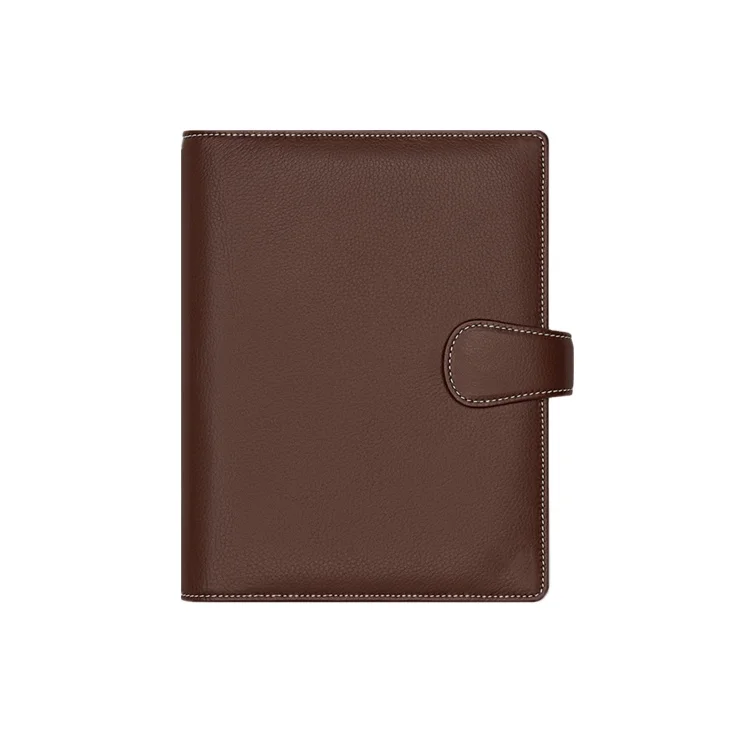 Fancy Custom Logo Fullgrain Cowhide Diary Brown Genuine Leather Agenda