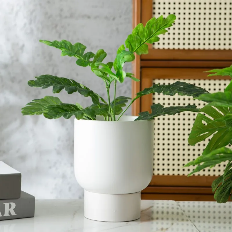 Nordic Style Fashion Indoor Small Bonsai Macaron Ceramic Plant Pots Succulents Pot With Detachable Tray