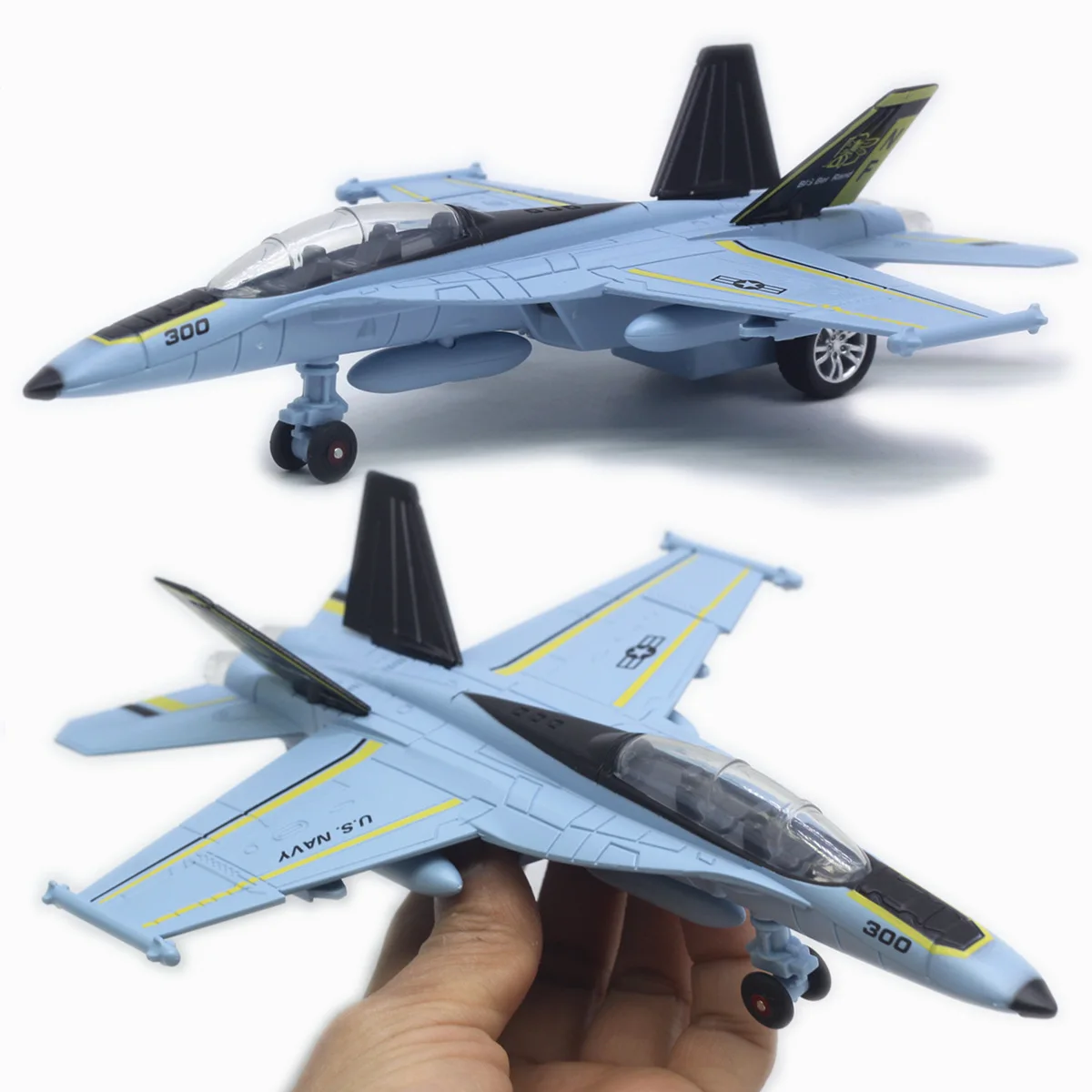 Hot Sale 21cm Alloy F-18 American Hornet Fighter Model Aircraft with Sound and Light Pull Back