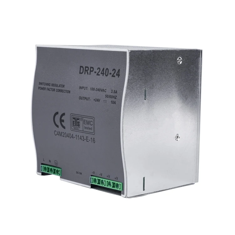 AC to DC 75W 120W 240W 480W 220VAC 24V 48V SMPS Full Range Input Din Rail Switching power supply