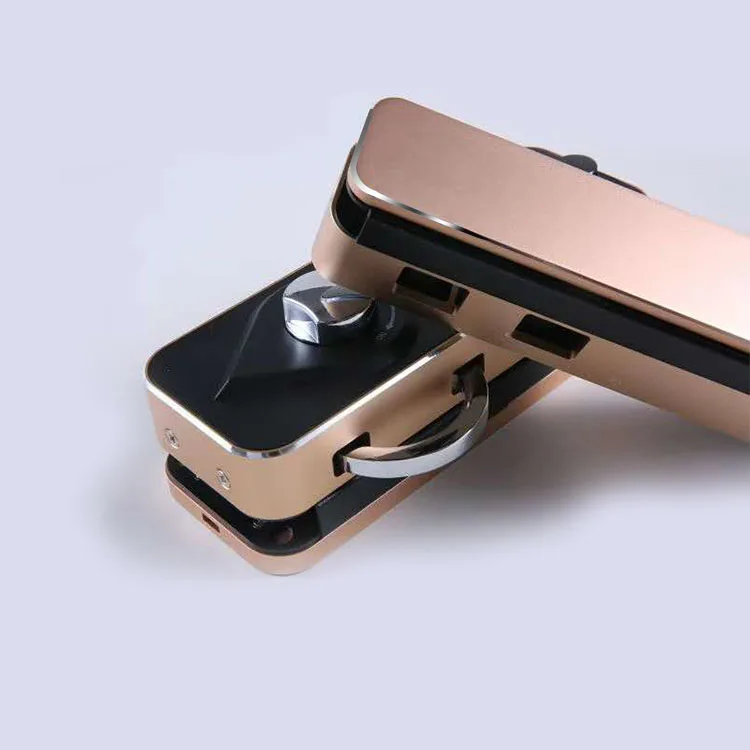 Aluminum door electronic office glass front card key door biometric lock