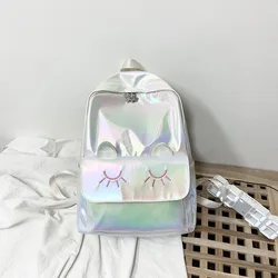New Arrival Style Cute Ear Laser Backpack School Bags Student Backpack Holographic Teenage Girls School Bag