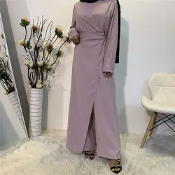 V-neck women Islamic patchwork clothes female solid color Muslim jumpsuits adults one-piece clothing sets