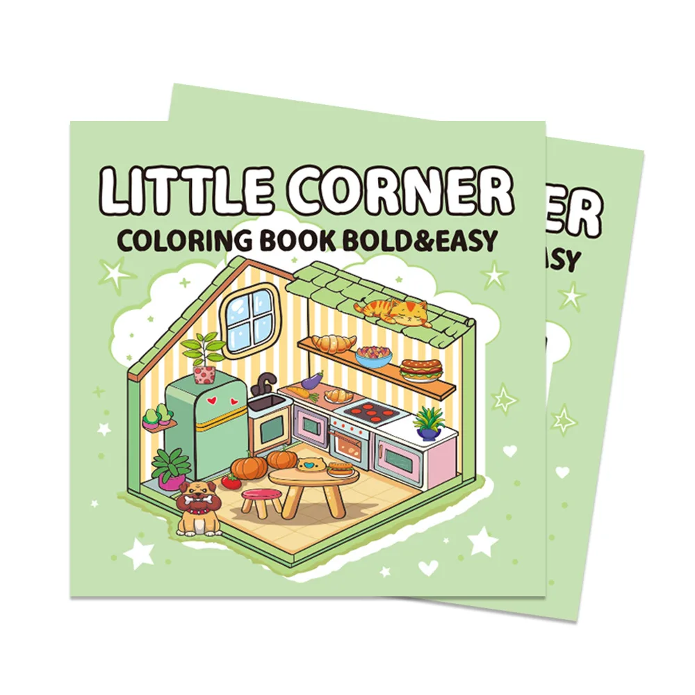 Make Your Own Room Scene Kawaii Stationery Korean Miniature Scene Little Corner Patterns Coloring Book