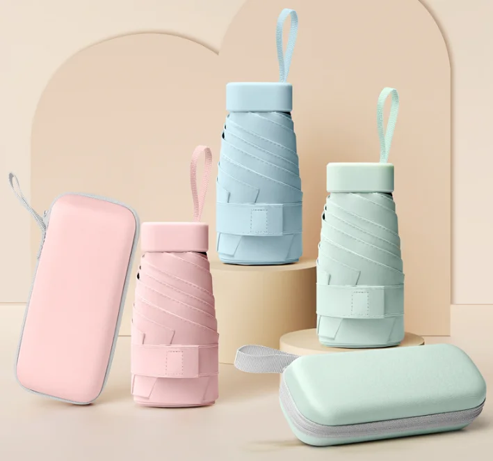 Windproof 5 five fold esprit folding umbrella umbrella with EVA case