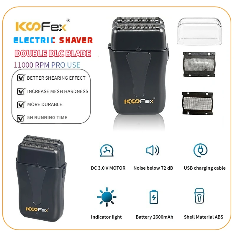 Mens Smooth Hair Shaver Beard razor 11000 RPM High Speed Electric Dlc coating Foil Shaver Dual Blade Hair Cutting Machine