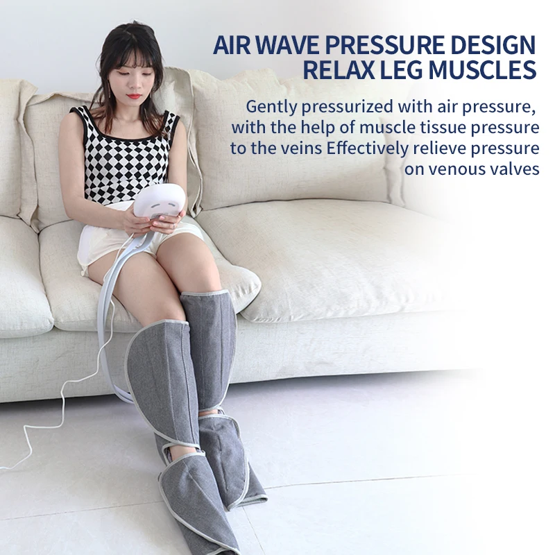 2023 GuangTong Wireless Air Compression Blood Circulation Heating Portable Leg Calf Leg Massager For Circulation  Relaxation