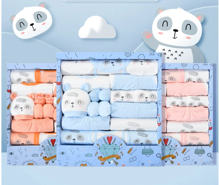 Wholesale  18pcs Baby Sleepwear Gift Package Newborn Clothes Baby Gift 100% Cotton Baby Shower Gift Set Box
