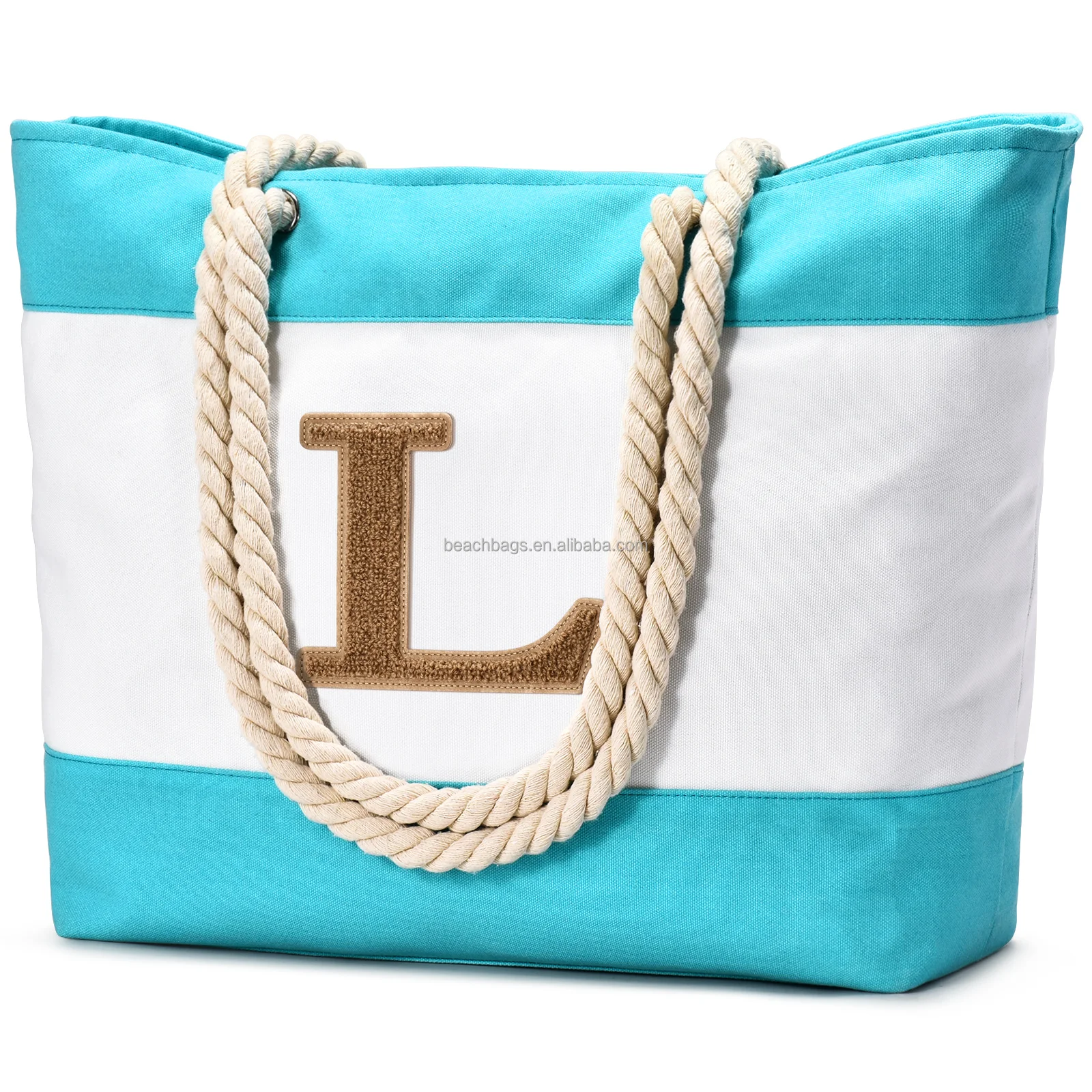 Custom Large Capacity sublimation beach tote bag for women bolsos-para-mujeres- Exquisite Letter Preppy shopping glam beach bag