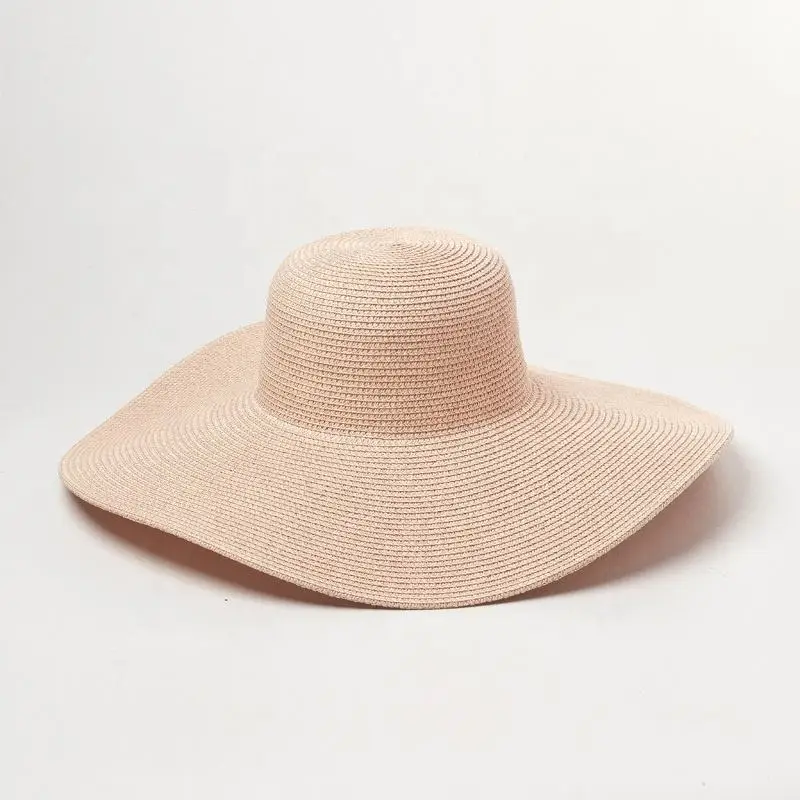 Promotional Sombrero Chapeaux Women Beach Paper Straw Floppy Summer Hat