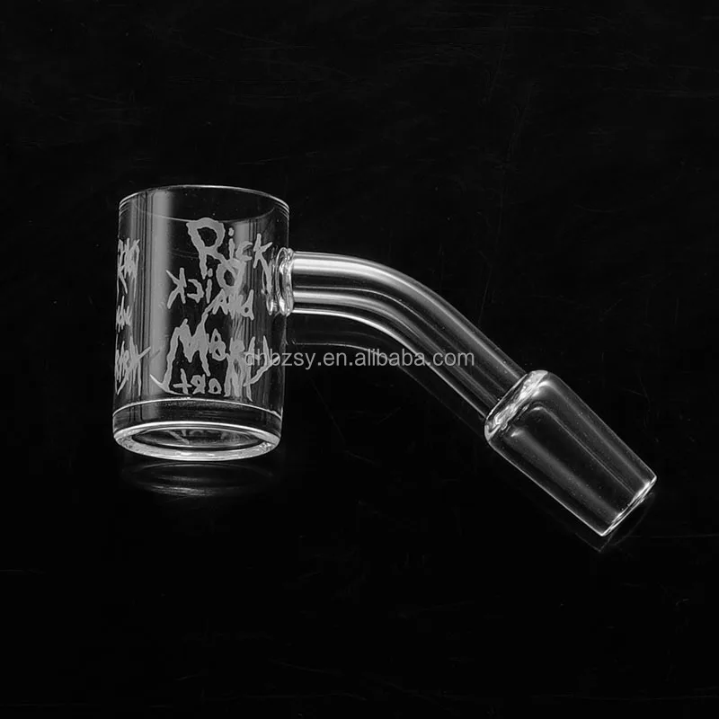 
Own-brand logo Welcome Flat top Clear frosted quartz Banger 14mm male pattern design Engraved Banger quartz Smoking nail set 
