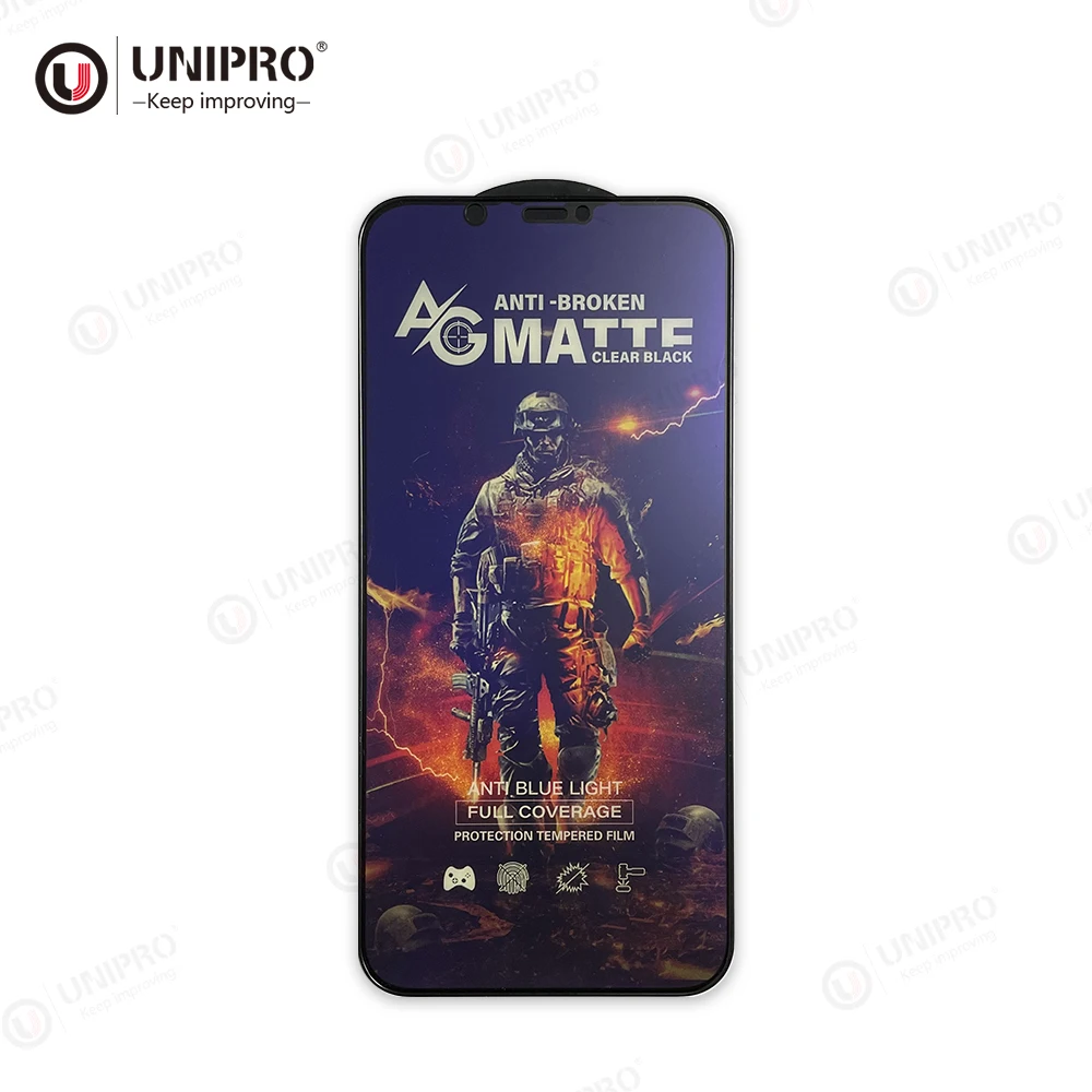 AG Silicone Airbag Anti-blue Matt Gaming Tempered Glass Screen Protective Film For Iphone 13 12 11 Pro Max Xr Xs Max 7 8 Plus