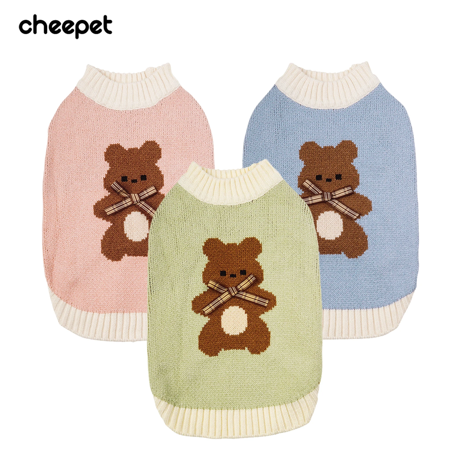 Little Bear Dog Winter Vest Cute Cat Sweater Sleeveless Pet Clothes Custom Dog Sweater Knit Cat Sweater
