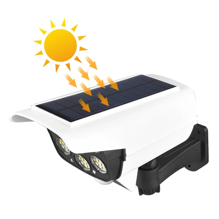 Remote Control Human Body Induction Motion Sensor Street Spotlight Simulation Monitoring Camera LED Solar Light