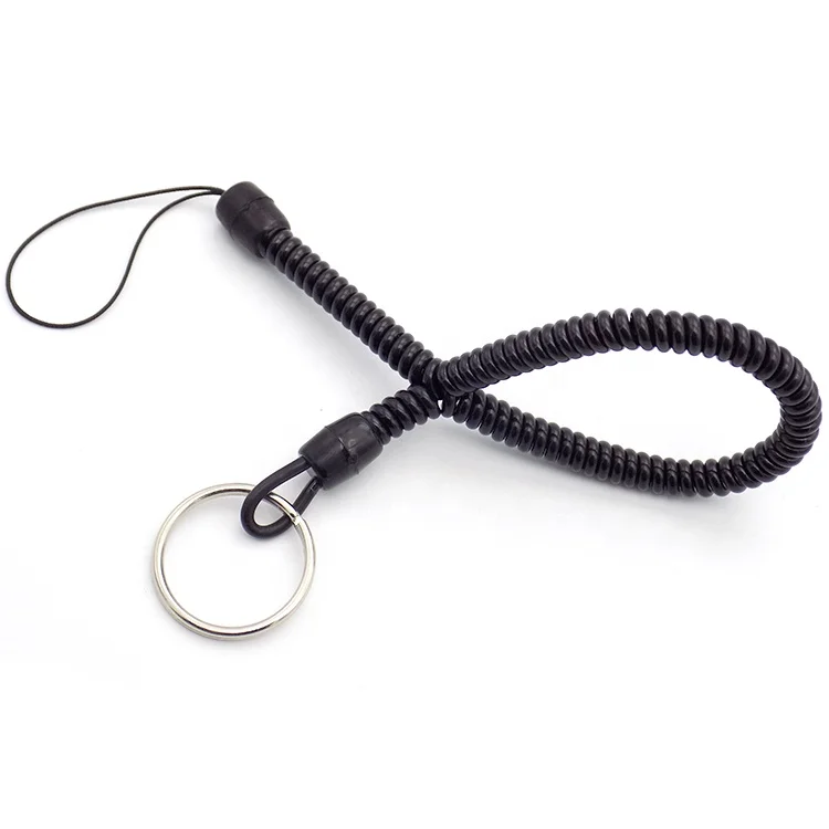 Heavy Duty elastic coil lanyard Fishing Safety Rope Extension Cord Tether for