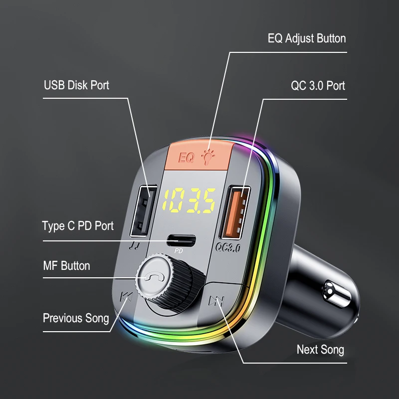 Universal Car Charger Mobile Phone Fast Charge 3.0 Car Fast Charge Dual USB Port Phone Charger Adapter