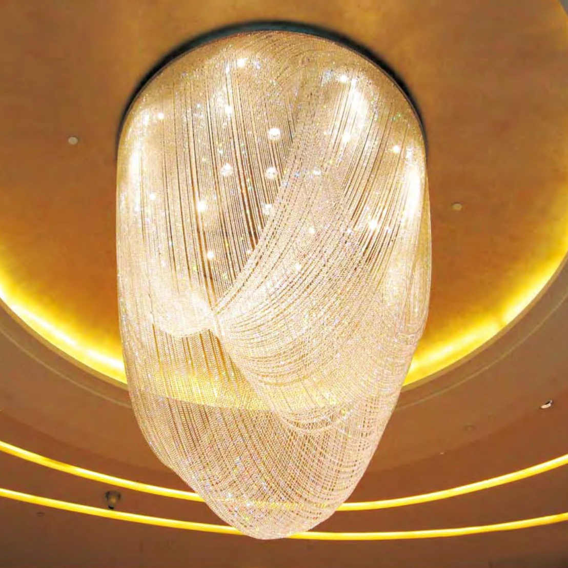 engineering modern decoration luxury wedding decor ceiling lights banquet hall staircase lighting high ceilings chandelier pendant lig