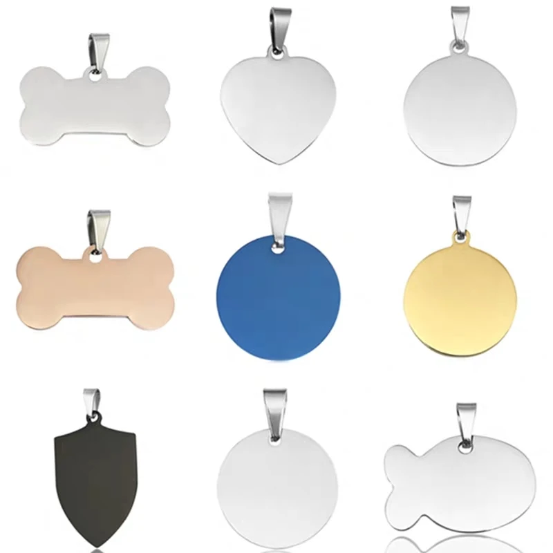 Customized Shape Brass Copper Aluminum Stainless Steel Dog Tags with Logo