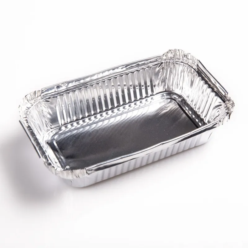 Food Grade Rectangle Aluminum Foil Food Tray With Lids Disposable Food Containers in Foil Genre Foil Container With Lid