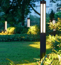 Aluminum Frame PC Cover 3000mm Height 30W Circular Garden Pole Lighting Outdoor LED Post Light