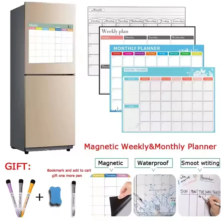 2025 wholesale price magnetic monthly calendars Weekly Calendar Board Custom Magnets Fridge Planner