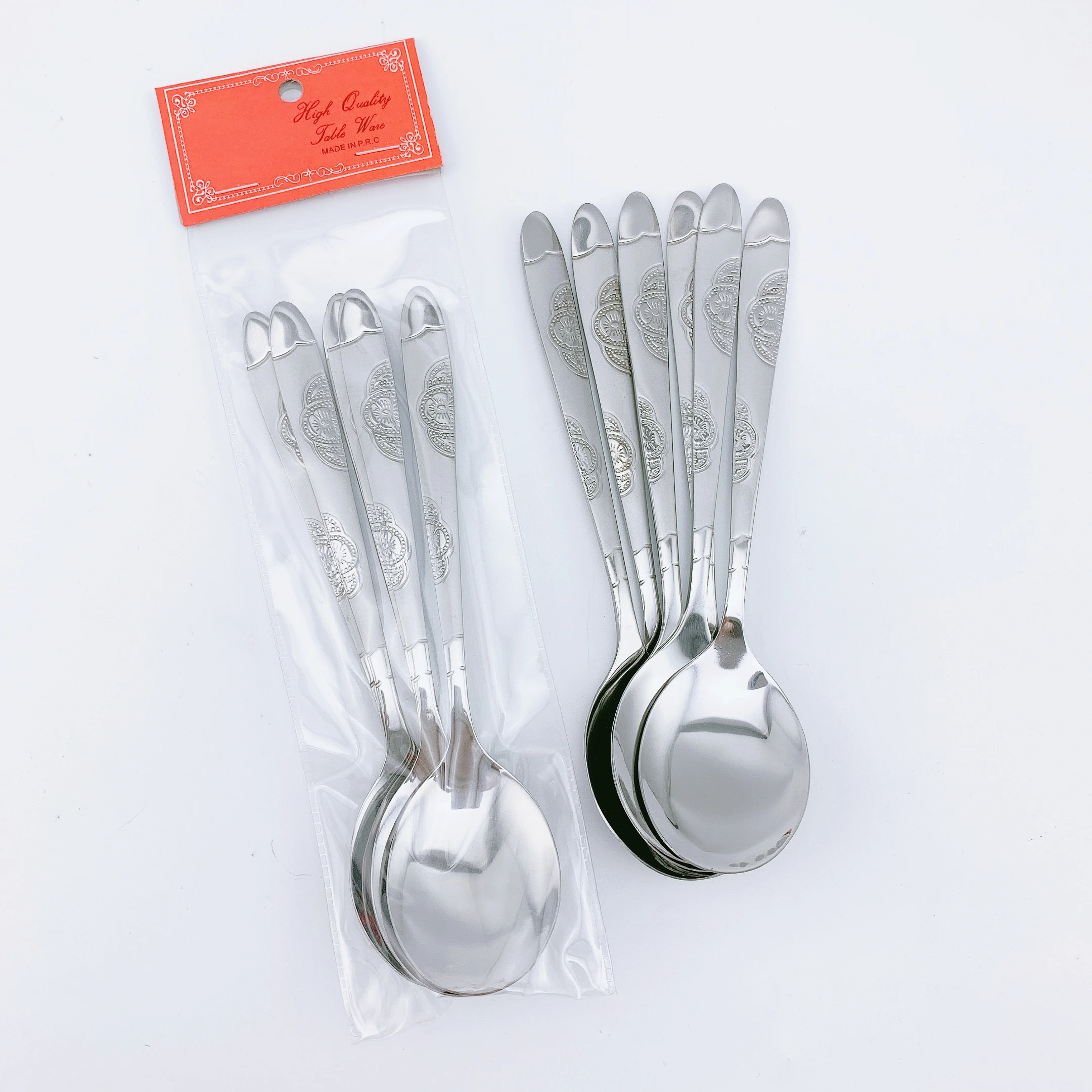 Classic style set of spoons portable cutlery set silver spoon vintage cutlery spoon stainless steel for home kitchen